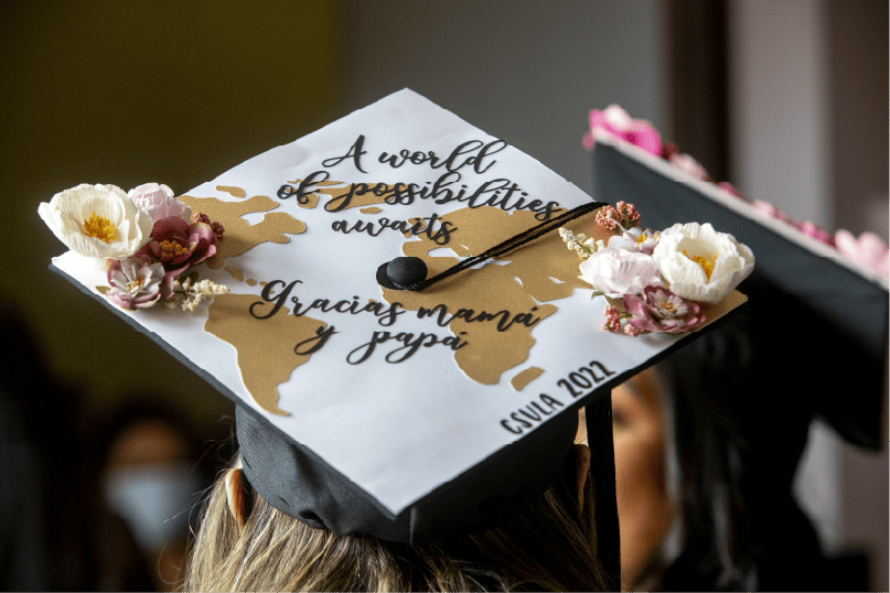 nuestra grad decorated graduation cap